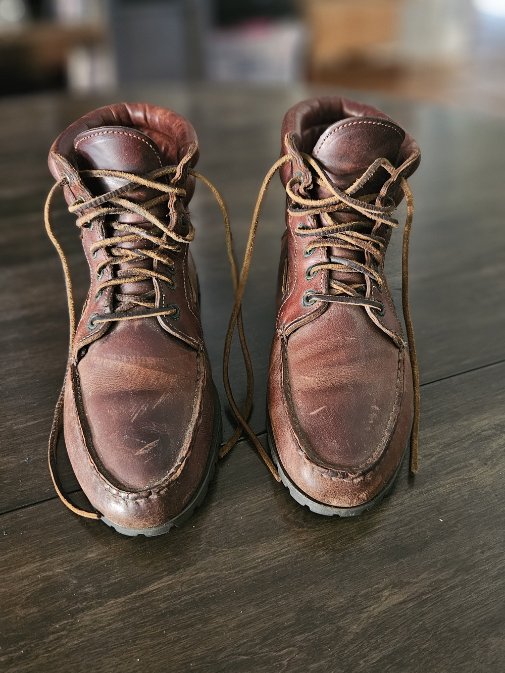 Men's Timberland Brown Leather Lace-Up Work Boots